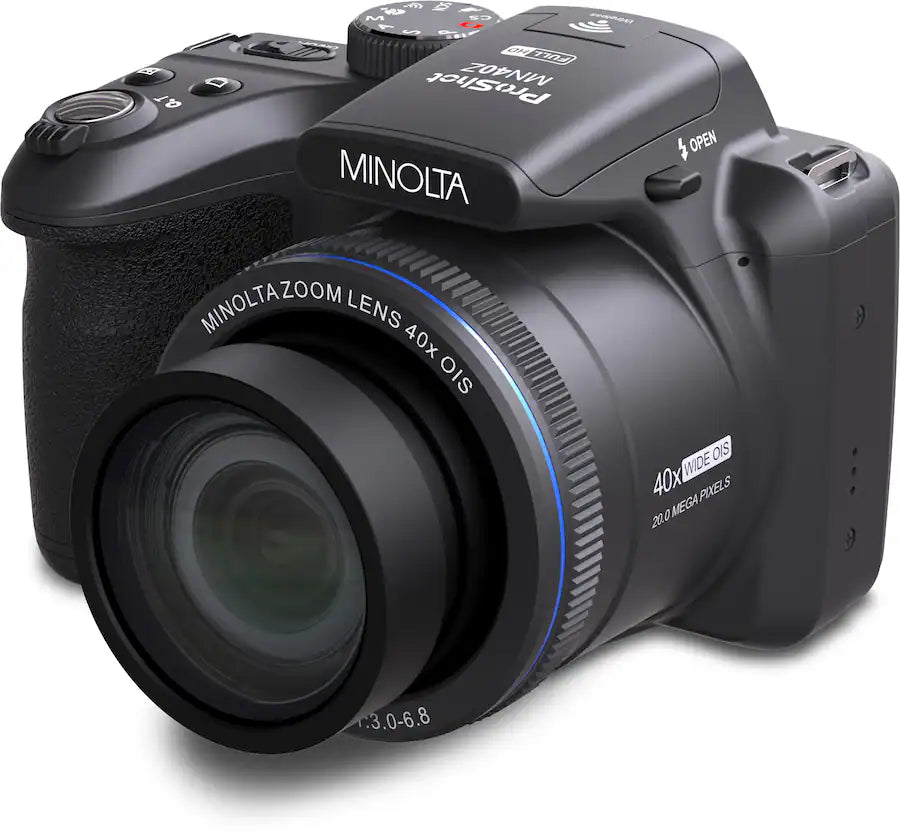 Minolta ProShot MN40Z Bridge Camera – 20 MP with 40x Optical Zoom Lens – Black