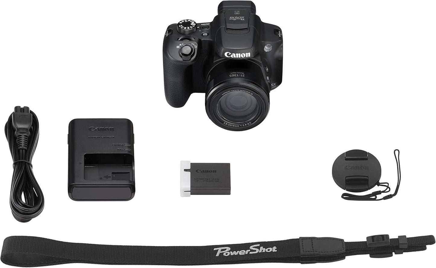 Canon PowerShot SX70 HS 20.3MP Bridge Camera with 65x Optical Zoom - Black