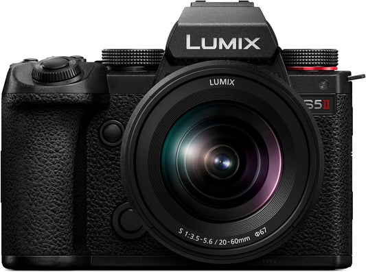 Panasonic LUMIX S5II 24.2MP Full-Frame Mirrorless Camera with 20-60mm F3.5-5.6 L Mount Lens - Black (DC-S5M2KK9)