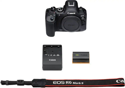 Canon EOS R6 Mark II Mirrorless Camera Body Only (24.2MP Full-Frame, RF Mount, 4K Video, Dual Pixel AF II, IBIS, Wi-Fi, Black)