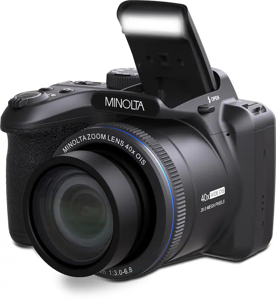 Minolta ProShot MN40Z Bridge Camera – 20 MP with 40x Optical Zoom Lens – Black