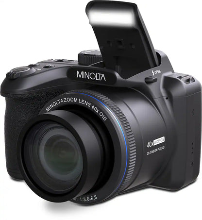 Minolta ProShot MN40Z Bridge Camera – 20 MP with 40x Optical Zoom Lens – Black