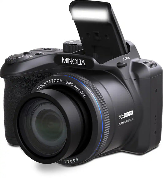 Minolta ProShot MN40Z Bridge Camera – 20 MP with 40x Optical Zoom Lens – Black