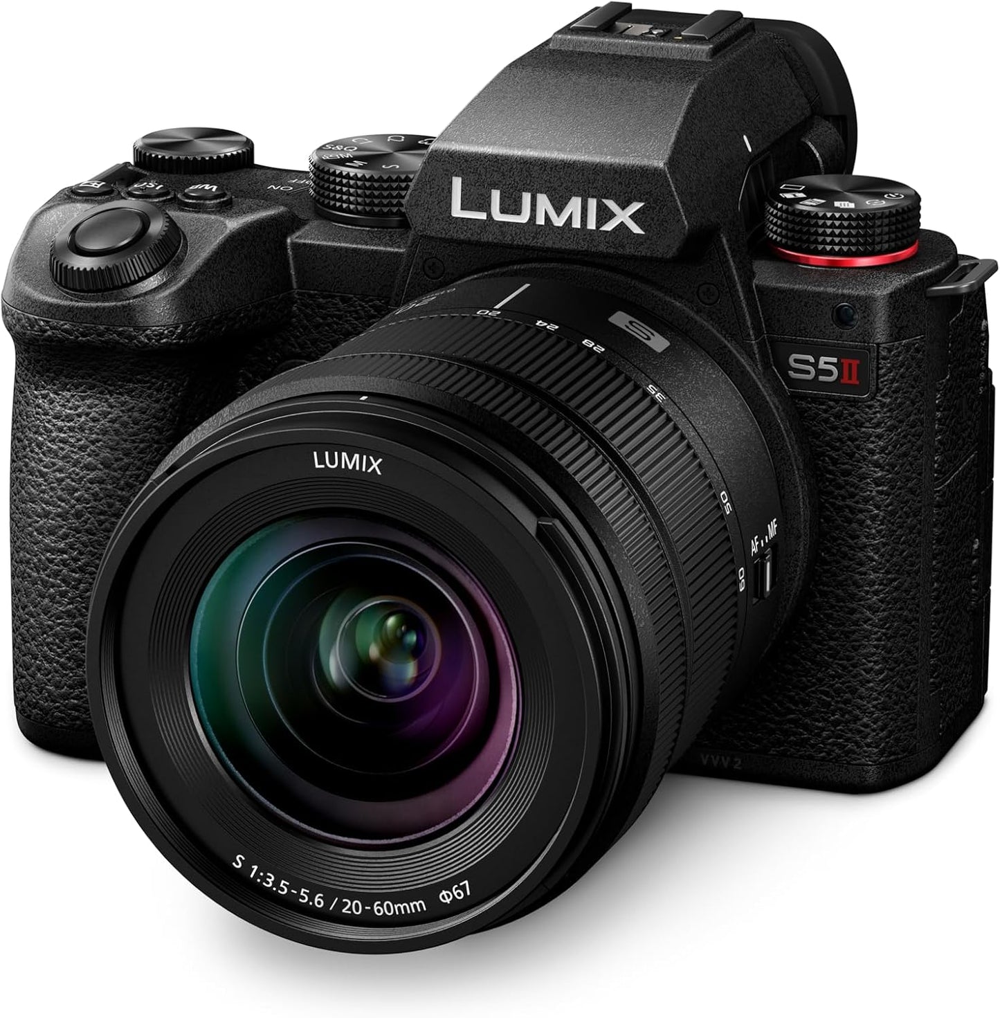 Panasonic LUMIX S5II 24.2MP Full-Frame Mirrorless Camera with 20-60mm F3.5-5.6 L Mount Lens - Black (DC-S5M2KK9)
