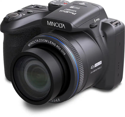 Minolta ProShot MN40Z Bridge Camera – 20 MP with 40x Optical Zoom Lens – Black
