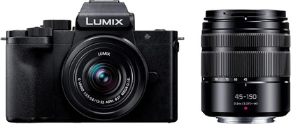 Panasonic LUMIX G100D Mirrorless Camera Double Zoom Lens Kit – Micro Four Thirds Vlogging Camera – Black (DC-G100DW-K)