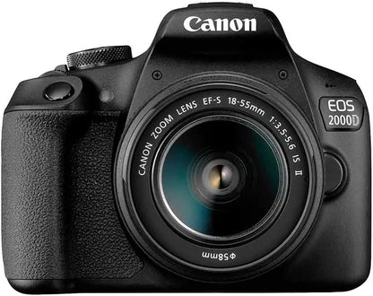 Canon EOS 2000D (Rebel T7) DSLR Camera with EF-S 18-55mm F3.5-5.6 III Lens – 24.1 MP – Black
