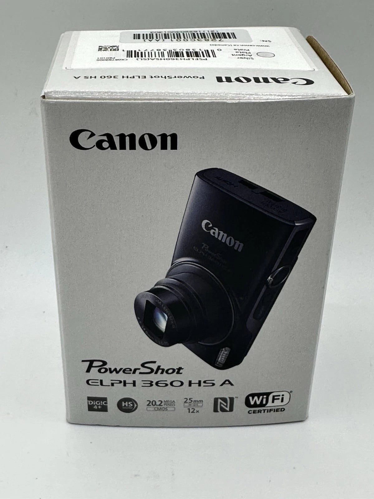 Canon PowerShot ELPH 360 HS Compact Digital Camera – 20.2 MP with 12x Optical Zoom & Full HD Video – Black