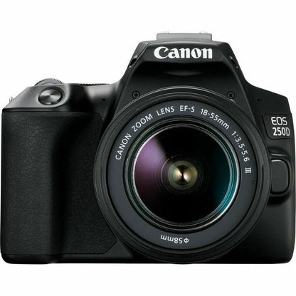 Canon EOS 250D DSLR Camera with 18-55mm f/3.5-5.6 DC III Lens (24.1MP APS-C, EF/EF-S Mount, 4K Video, Dual Pixel AF, Wi-Fi, Black)