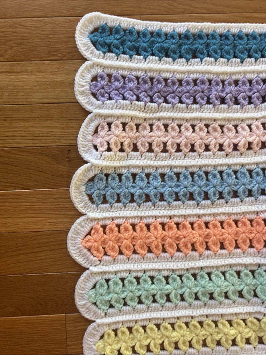 Handmade Crochet Rainbow Baby Blanket – Afghan, Car Seat Cover and Baby Shower Gift