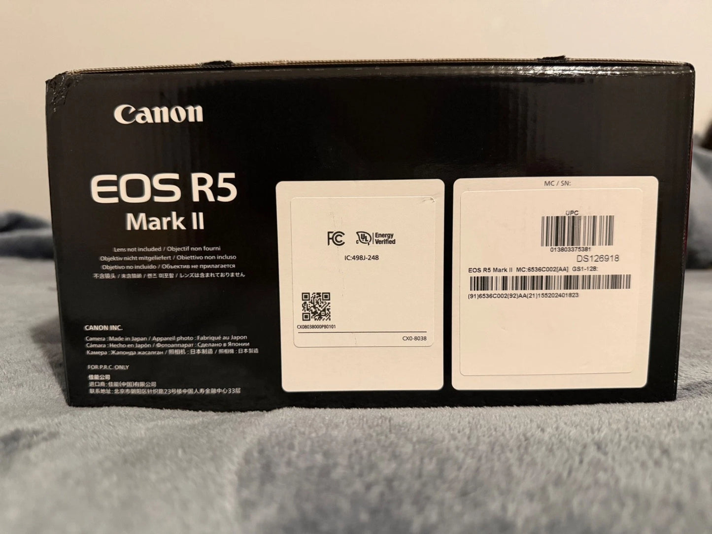 Canon EOS R5 Mark II Mirrorless Camera Body Only (45MP Full-Frame, RF Mount, 8K Video, Dual Pixel AF II, IBIS, Wi-Fi, Black, 6536C002)