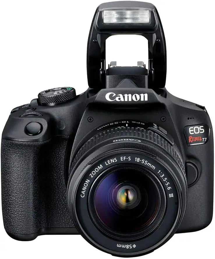 Canon EOS Rebel T7 DSLR Camera Starter Bundle – 18-55mm Lens + EOS Bag + 64GB SD Card – Black