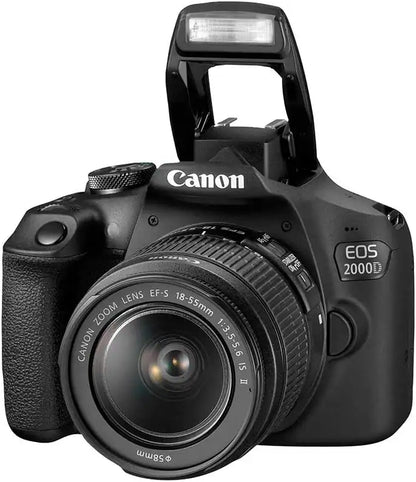 Canon EOS 2000D (Rebel T7) DSLR Camera with EF-S 18-55mm F3.5-5.6 III Lens – 24.1 MP – Black