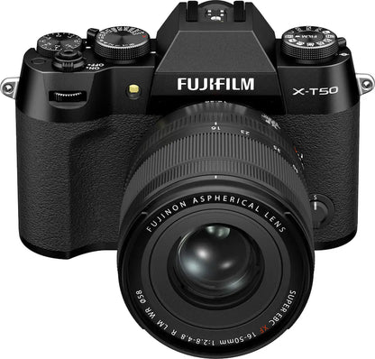 Fujifilm X-T50 Mirrorless Camera with XF 16-50mm F2.8-4.8 R LM WR Lens – 40.2 MP & 6.2K Video – Black