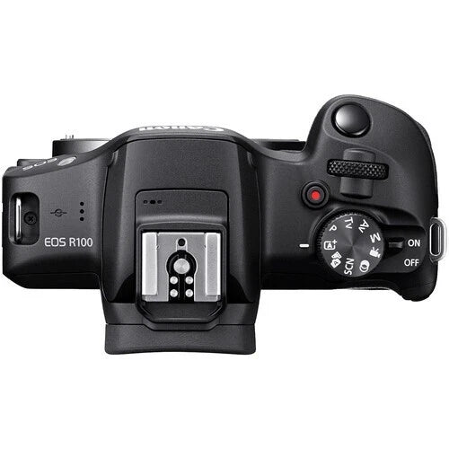Canon EOS R100 Mirrorless Camera Body Only (RF Mount, 24.1MP APS-C, 4K Video, Wi-Fi, Black)