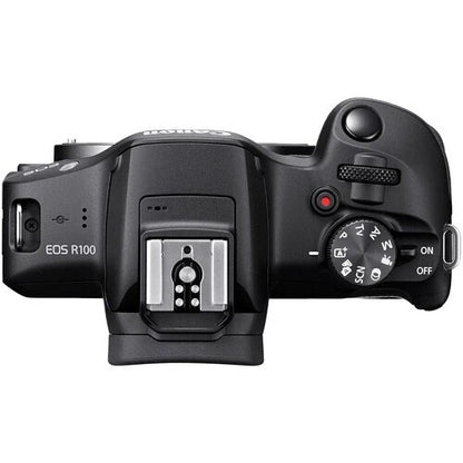 Canon EOS R100 Mirrorless Camera Body Only (RF Mount, 24.1MP APS-C, 4K Video, Wi-Fi, Black)