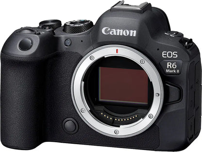 Canon EOS R6 Mark II Mirrorless Camera Body Only (24.2MP Full-Frame, RF Mount, 4K Video, Dual Pixel AF II, IBIS, Wi-Fi, Black)
