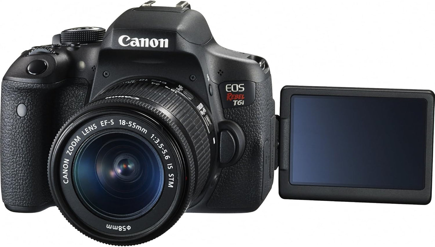 Canon EOS Rebel T6i Digital SLR Camera with EF-S 18-55mm f/3.5-5.6 IS STM Lens - Wi-Fi Enabled