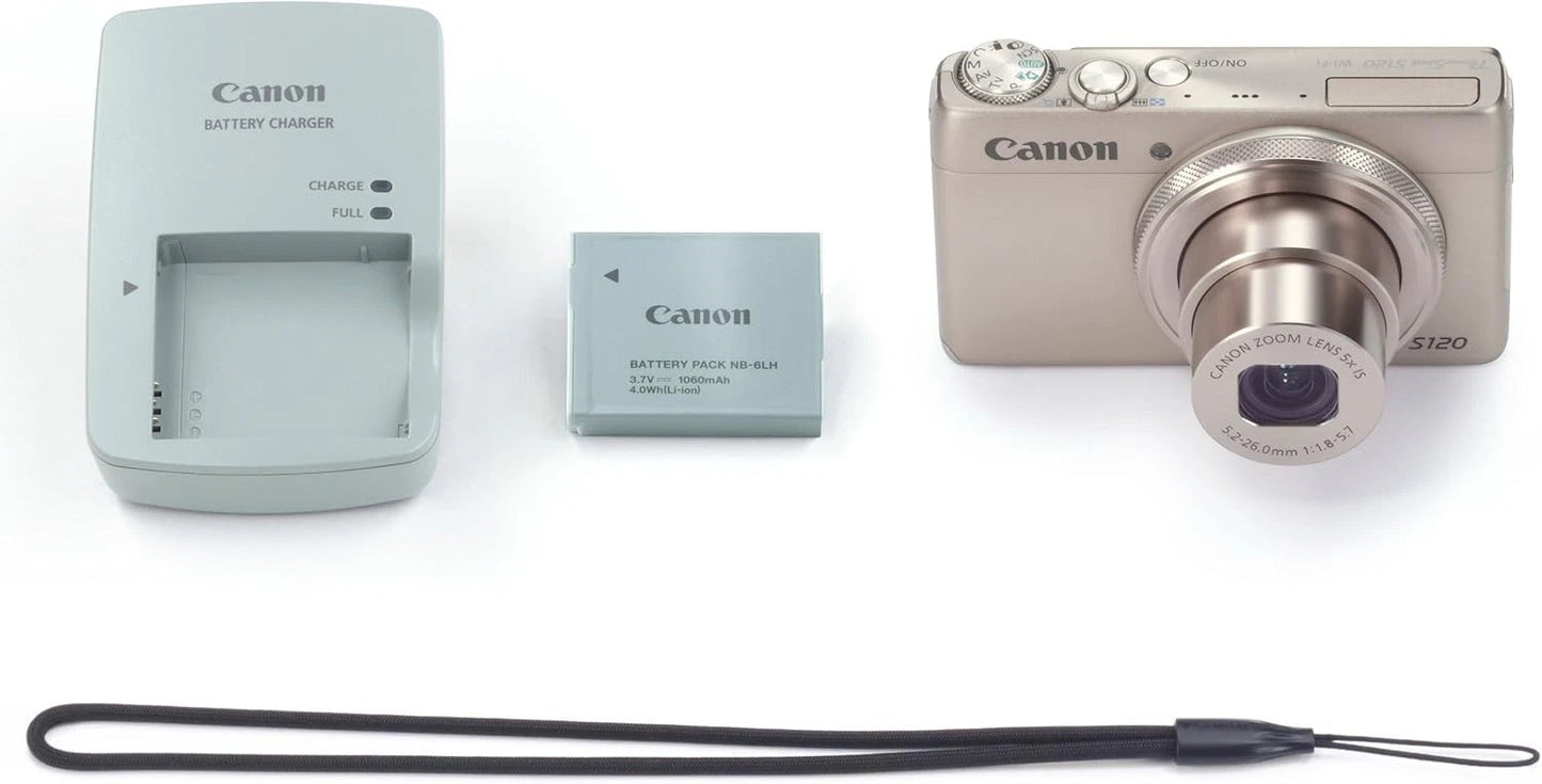 Canon PowerShot S120 Compact Digital Camera – 12.1 MP, F1.8, 24mm Wide Angle & 5x Optical Zoom – Silver