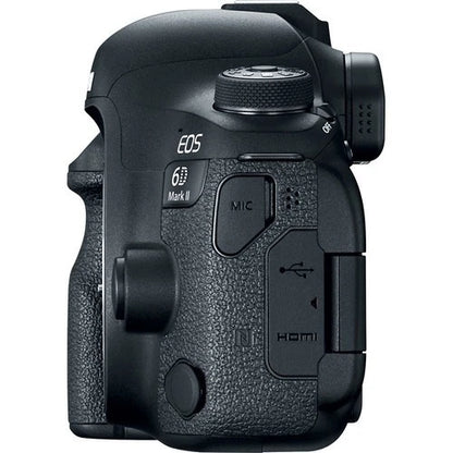 Canon EOS 6D Mark II DSLR Camera Body Only (26.2MP Full-Frame, EF Mount, Dual Pixel AF, Wi-Fi, GPS, Black)