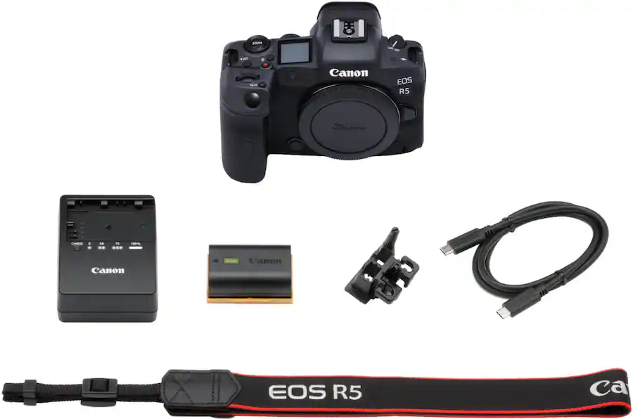 Canon EOS R5 Mirrorless Camera Body Only (45MP Full-Frame, RF Mount, 8K Video, Dual Pixel AF II, IBIS, Wi-Fi, Black)