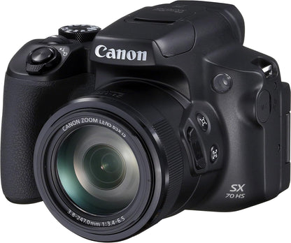 Canon PowerShot SX70 HS 20.3MP Bridge Camera with 65x Optical Zoom - Black