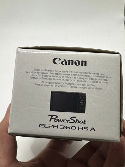 Canon PowerShot ELPH 360 HS Compact Digital Camera – 20.2 MP with 12x Optical Zoom & Full HD Video – Black