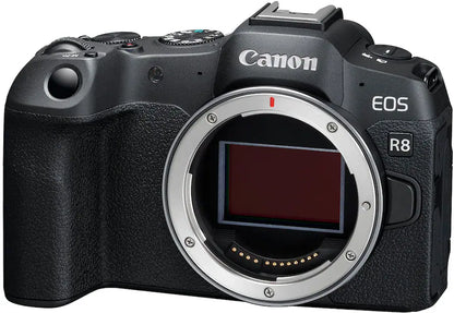Canon EOS R8 Mirrorless Camera Body Only (24.2MP Full-Frame, RF Mount, 4K Video, Dual Pixel AF II, Wi-Fi, Black)