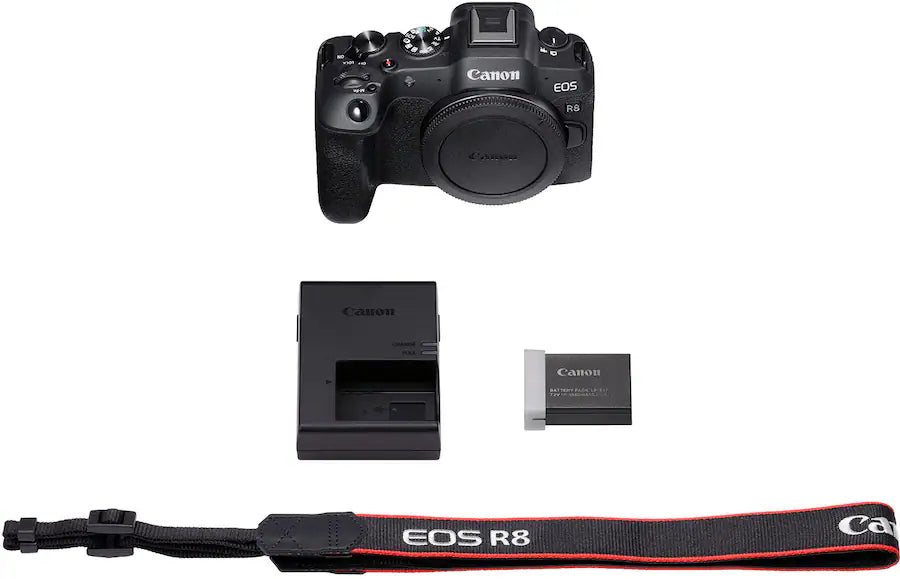 Canon EOS R8 Mirrorless Camera Body Only (24.2MP Full-Frame, RF Mount, 4K Video, Dual Pixel AF II, Wi-Fi, Black)