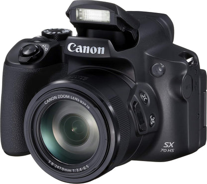 Canon PowerShot SX70 HS 20.3MP Bridge Camera with 65x Optical Zoom - Black