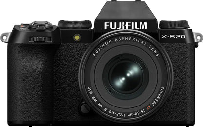 Fujifilm X-S20 Mirrorless Camera with XF 16-50mm F2.8-4.8 R LM WR Lens – 6.2K Video – Black